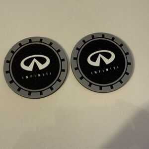 Infinity Car Cup Coasters in Black and Gray Set of 2 NWT